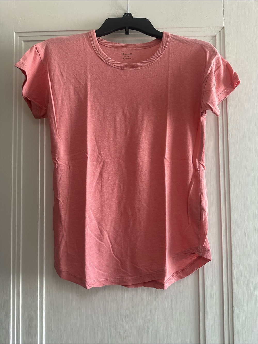 Madewell Whisper Cotton Rib-Crewneck Tee in salmon pink - XS - Picture 3 of 6